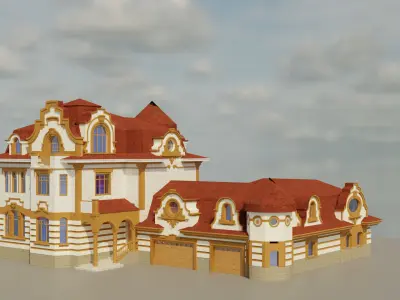 London style PBR House Free low-poly 3D model