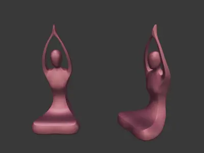 Abstract Meditation Figurine V4 Low-poly 3D model