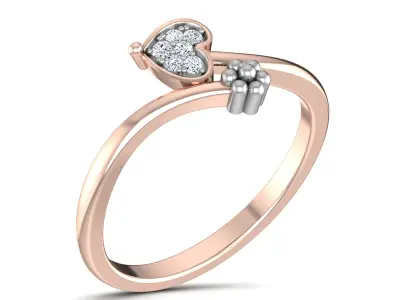 5 Heart Valentine Love Women Diamond Ring 3dm render details 3D Model Pack