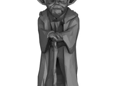 Master Yoda Figure Low Poly 3D print model