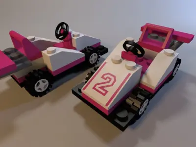 Lego race cars Low-poly 3D model