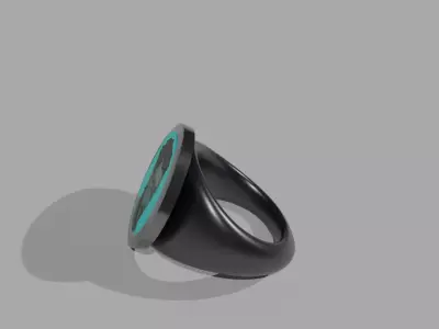 decoration turquoise ring Free low-poly 3D model