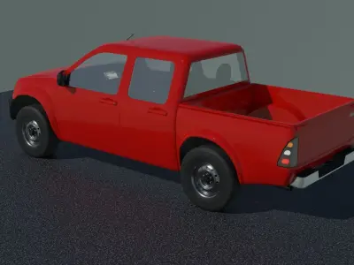 Basic Double Cab Pickup Truck 3D model