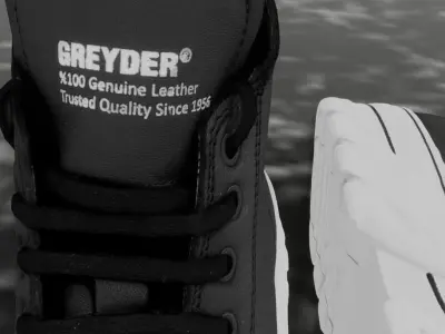 GREYDER LEATHER 3D SHOES  - HIGH Low-poly 3D model
