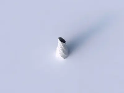 Vase twisted top bent hexagon with distorted and twisted grid... 3D print model