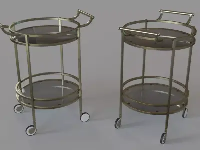 Walferdange Round Bar Cart 3D model