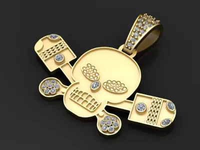 skull pendant design 3D print model