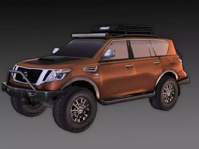 Nissan Armada Off-road Build Low-poly 3D model
