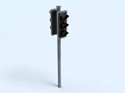 Traffic Light - UK Low-poly 3D model
