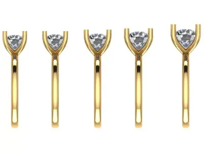 5 size single solitaire collection  3D print model