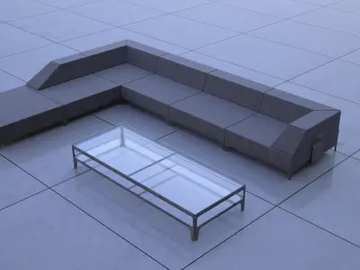 Couch and coffeetable Free 3D model