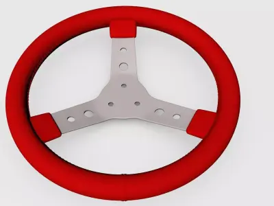 Realistic 3D model racing steering wheel for sport car 3D model
