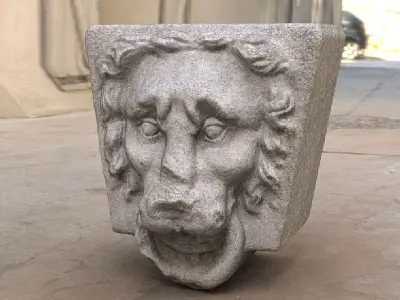 Lion Head Low-poly 3D model