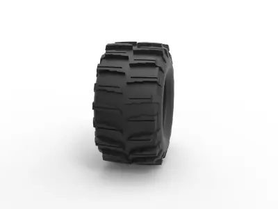 Dirt dragster rear tire 10 Scale 1 to 25 3D print model