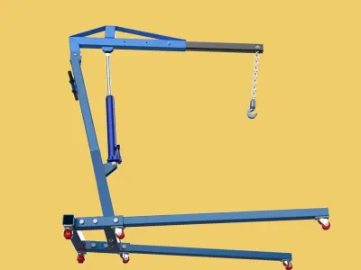 HEAVY DUTY MOBILE HYDRAULIC ENGINE CRANE HOIST LIFTING FOLDABLE 3D model