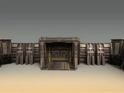 Sci-Fi Outer Wall Low-poly 3D model