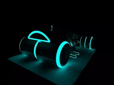 Scifi modern tron car Low-poly 3D model