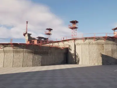 Post Apocalyptic Wall Modular Pack Low-poly 3D model