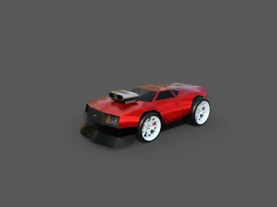 CHARGER CAR Low-poly 3D model