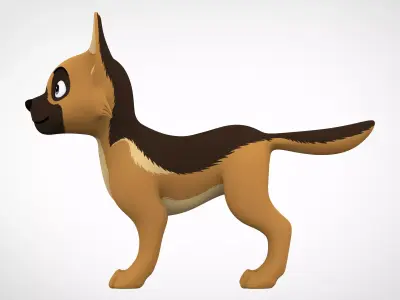 German Shepherd  Low-poly 3D model