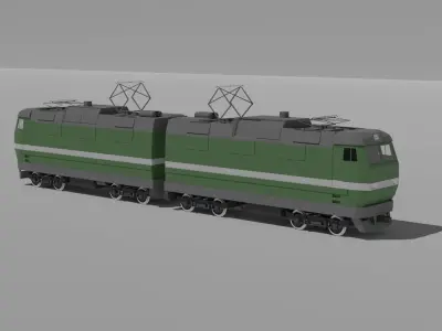 Electric locomotive HS7 Free low-poly 3D model