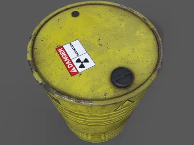 Barrel radiation - PBR Game Ready model Low-poly 3D model