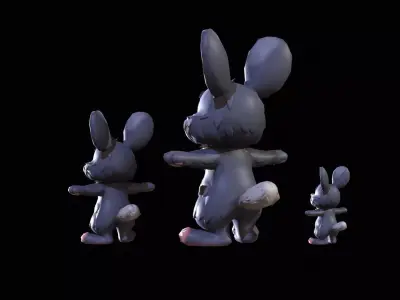 Rabbit mobile ready Low-poly 3D model
