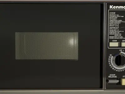 Vintage microwave Game ready  Low-poly 3D model