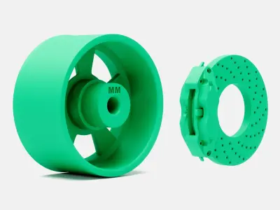 15x8 Pacer Supreme Wheel and Brake 3D print model