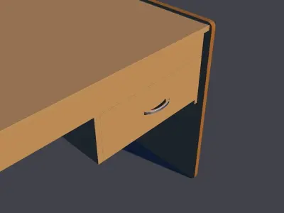 Wood Desk  Free low-poly 3D model