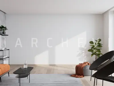 Small living room 03 - 3D interior scene for Cinema 4D and Vray 3D model