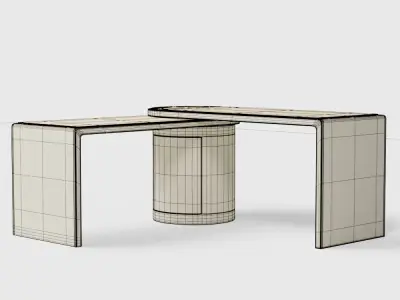Twist Grasscloth Rotating Desk Low-poly 3D model