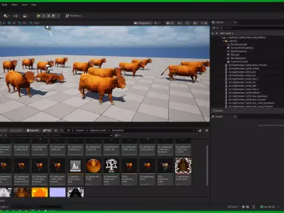 Highland Cattle Low-poly 3D model