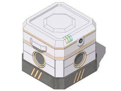 Sci fi small Crate 002 Free 3D model