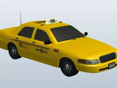 Low Poly Taxi V2 3D Model Low-poly 3D model