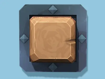 Stylized Wall Button - PBR Game Ready Low-poly 3D model
