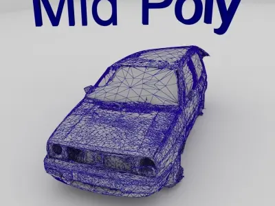 Golf Mk II Spring Edition Low-poly 3D model