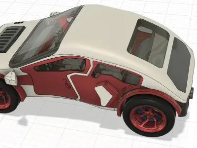 Car model and interior 3D model