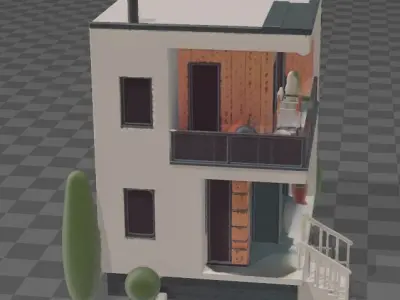 Tiny Minimalist House 3D model