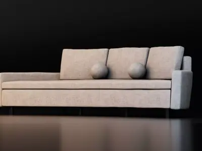 Curved Modern Sofa Low-poly 3D model