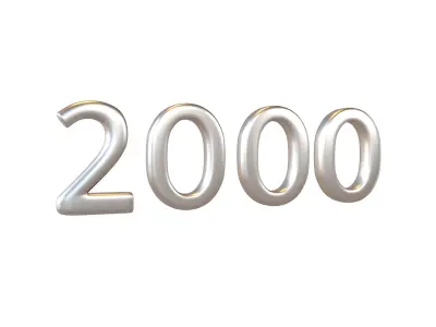 Year Number 2000 v1 003 Low-poly 3D model