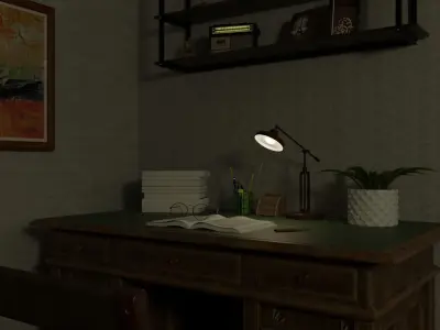 old living room Free 3D model