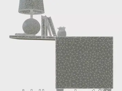 Fun Nightstand with Vibrant Decor Low-poly 3D model