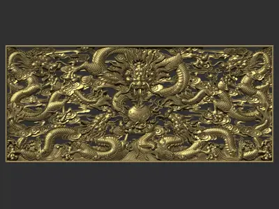 Five Dragons 3D print model