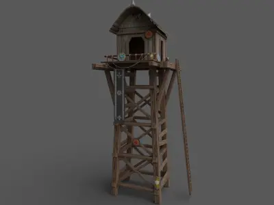  3D tower models Low-poly 3D model