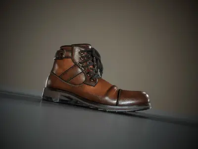 Bugatti Ankle Boots Low-poly 3D model