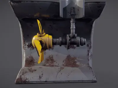 Ship Propeller system Low-poly 3D model