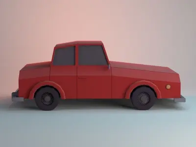Toon Car Lowpoly Low-poly 3D model