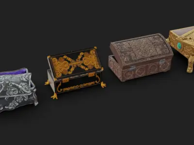 Jewelry Boxes 02 Low-poly 3D model