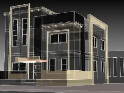 Residential modern house 3D model